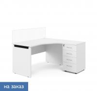 TOUR WOOD СТОЛ ПРАВЫЙ 138*138 БЕЛЫЙ/АНТРАЦИТ