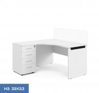 TOUR WOOD СТОЛ ЛЕВЫЙ 138*138 БЕЛЫЙ/АНТРАЦИТ
