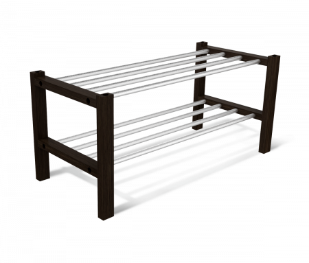 ПОЛКА ДЛЯ ОБУВИ АЛЬБЕРО SHT-SR9 венге / алюм.металлик